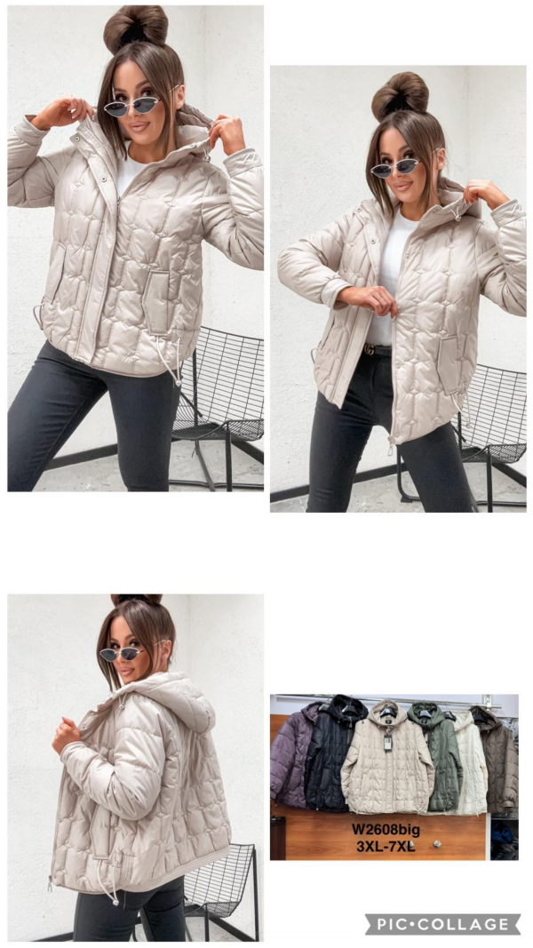 Kurtki damskie cienki Roz 3XL-7XL, 1 Kolor Paczka 5 szt